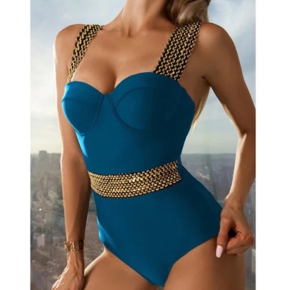 Boho Braided Strap One Piece Monokini Swim Beach LAST FEW - Picture 8 of 11